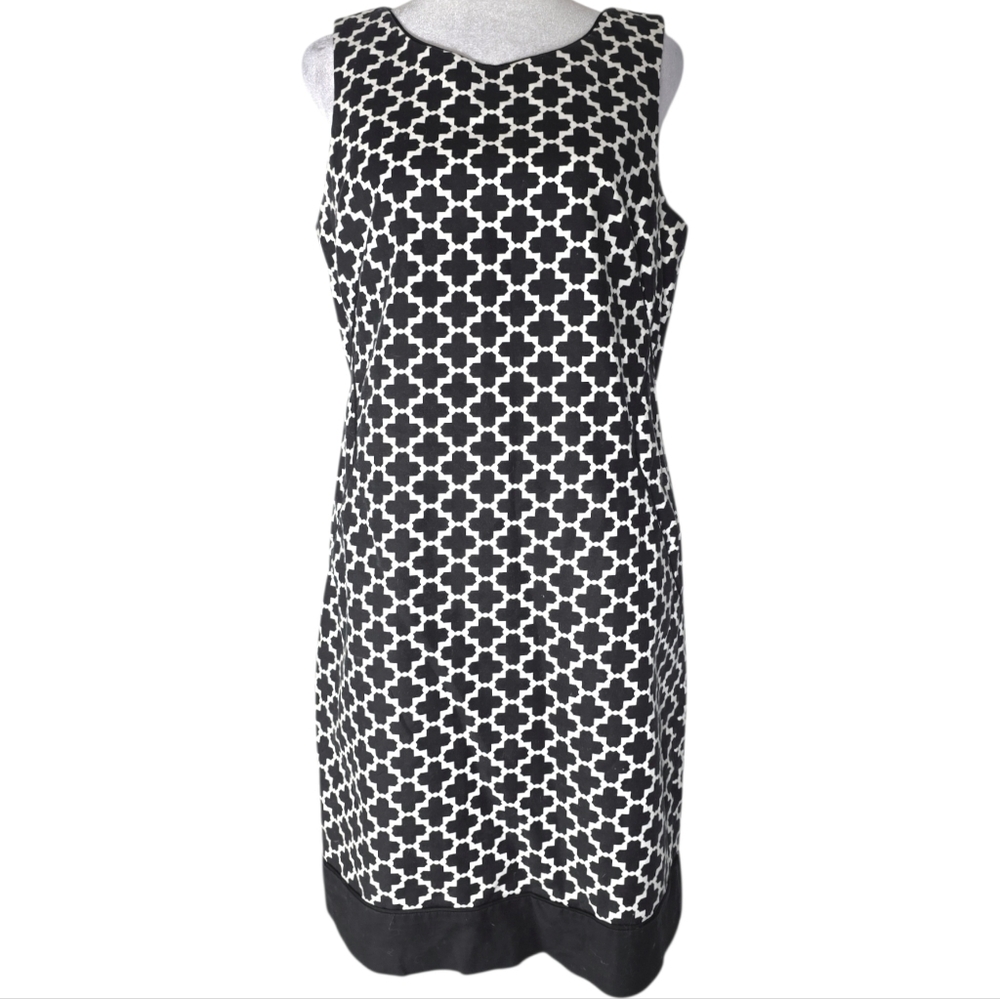 WHBM Moroccan Trellis Print Sleeveless Sheath Dress
